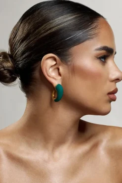 Lavern | Green Chunky Hoop Earrings