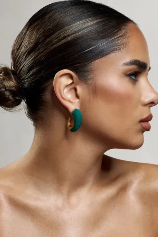 Lavern | Green Chunky Hoop Earrings