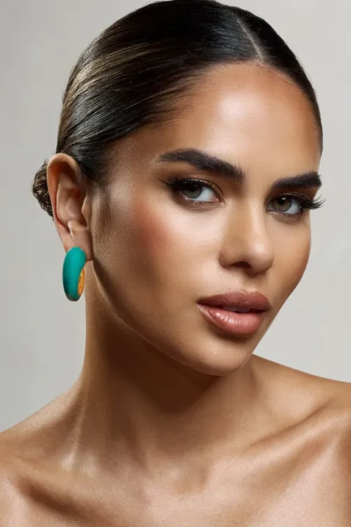 Lavern | Green Chunky Hoop Earrings