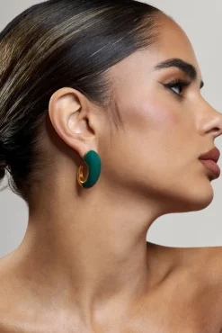 Lavern | Green Chunky Hoop Earrings