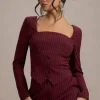 Los Angeles | Wine Pinstripe Tailored Top