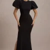 Love Letters | Black Puff-Sleeve Maxi Dress