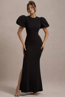 Love Letters | Black Puff-Sleeve Maxi Dress