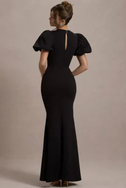 Love Letters | Black Puff-Sleeve Maxi Dress