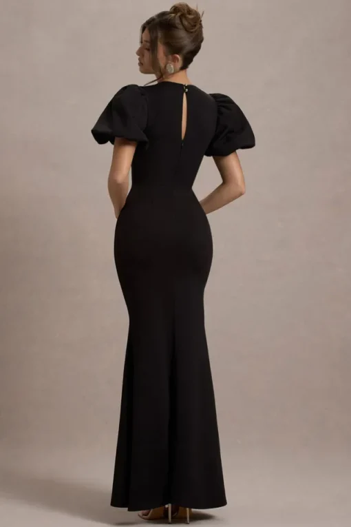Love Letters | Black Puff-Sleeve Maxi Dress