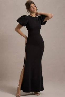 Love Letters | Black Puff-Sleeve Maxi Dress