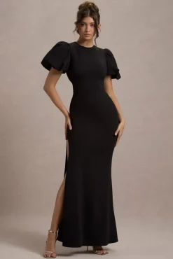 Love Letters | Black Puff-Sleeve Maxi Dress