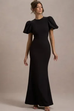 Love Letters | Black Puff-Sleeve Maxi Dress