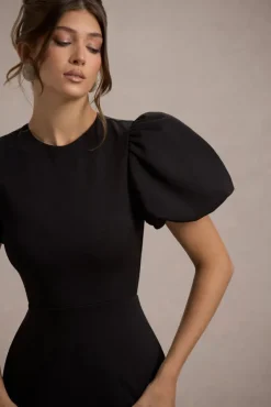 Love Letters | Black Puff-Sleeve Maxi Dress
