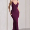 Lucky Number | Plum Cross Back Fishtail Maxi Dres