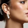 Luster | Gold Diamante Chunky Hoop Earrings