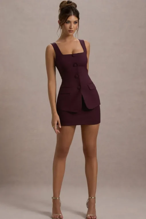 Maci | Port Tailored Square-Neck Mini Dress