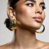 Manuka | Gold Chunky Layered Hoop Earrings