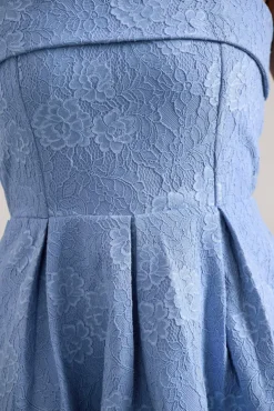 Matisse | Blue Lace Strapless Midi Dress