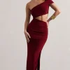 Milos | Berry One-Shoulder Cut-Out Maxi Dress With Split