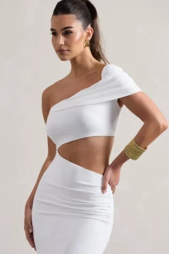 Milos | White One-Shoulder Cut-Out Maxi Dress With Split