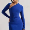 Myth | Royal Blue Cut-Out Long-Sleeve Mini Dress