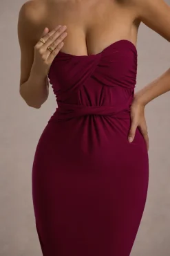 Nomad | Berry Strapless Split Maxi Dress