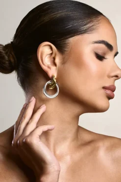 Norma | Gold u0026 Silver Layered Earrings