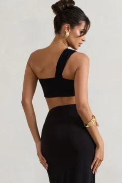 Open Heart | Black Knot One Shoulder Bralette