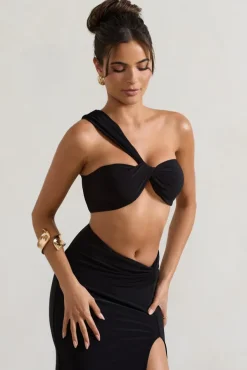 Open Heart | Black Knot One Shoulder Bralette