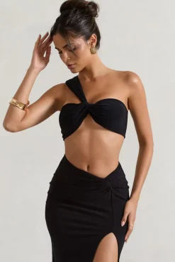 Open Heart | Black Knot One Shoulder Bralette