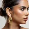 Orli | Gold Chunky Chain Hoop Earrings