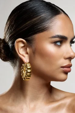 Orli | Gold Chunky Chain Hoop Earrings