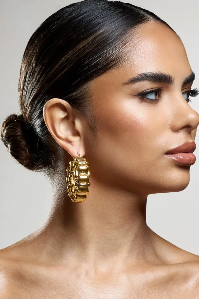 Orli | Gold Chunky Chain Hoop Earrings