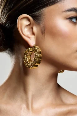 Orli | Gold Chunky Chain Hoop Earrings