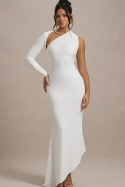 Orsa | White One-Shoulder Asymmetric Maxi Dress