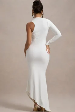 Orsa | White One-Shoulder Asymmetric Maxi Dress