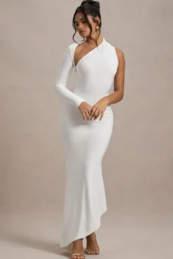 Orsa | White One-Shoulder Asymmetric Maxi Dress