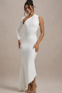 Orsa | White One-Shoulder Asymmetric Maxi Dress