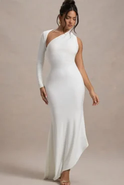 Orsa | White One-Shoulder Asymmetric Maxi Dress