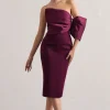 Perception | Plum Asymmetric One-Sleeve Midi Dress