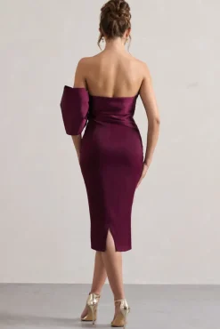 Perception | Plum Asymmetric One-Sleeve Midi Dress