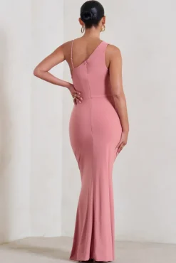 Phantasy | Blush Pink Maternity Cowl Neck Maxi Dress