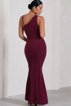 Phantasy | Burgundy Maternity Cowl Neck Maxi Dress
