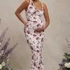 Phantasy | White Floral Maternity Cowl Neck Maxi Dress