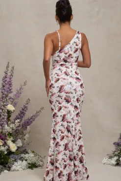 Phantasy | White Floral Maternity Cowl Neck Maxi Dress