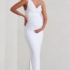 Phantasy | White Maternity Cowl Neck Maxi Dress