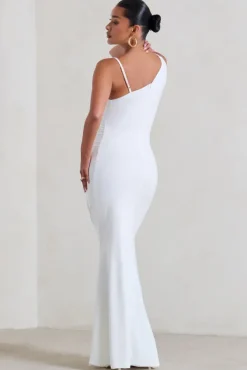 Phantasy | White Maternity Cowl Neck Maxi Dress
