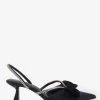 Pretty u0026 Poised | Black Diamante Strap Sling Back Kitten Heels With Bows