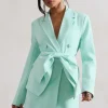Prized | Mint Green Tailored Blazer Dress With Bow