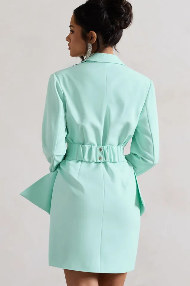 Prized | Mint Green Tailored Blazer Dress With Bow