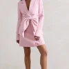 Prized | Pink Tailored Blazer Dress With Bow