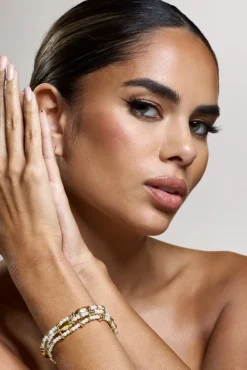 Raine | Gold Pearl Beaded Bracelet Set