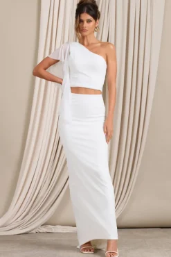 Raye | White High Bodycon Pencil Skirt