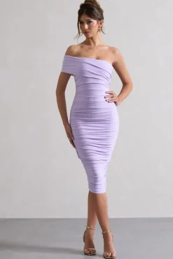 Remember Me | Lilac One Shoulder Midi Dress